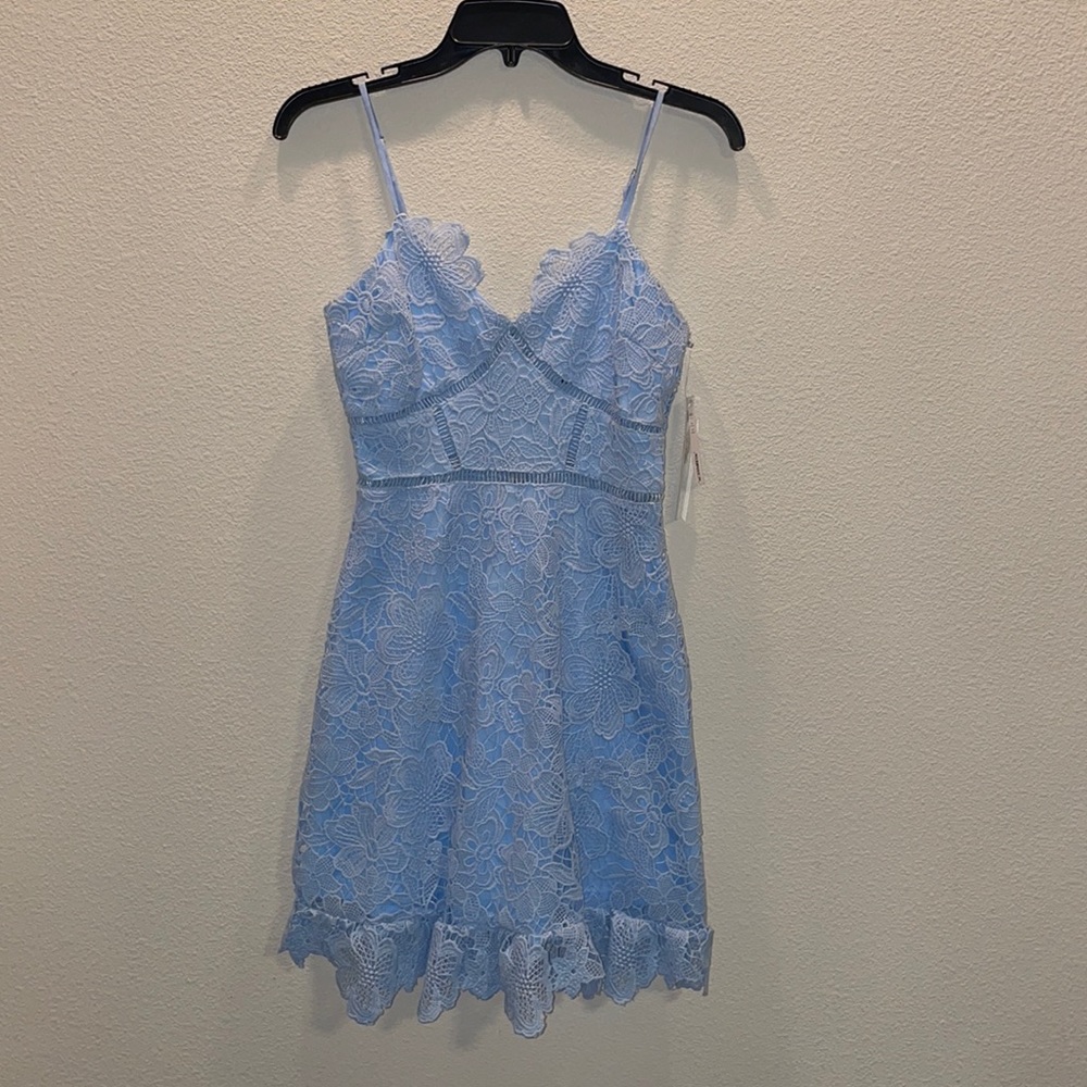 Aqua Sky Blue Lace Dress